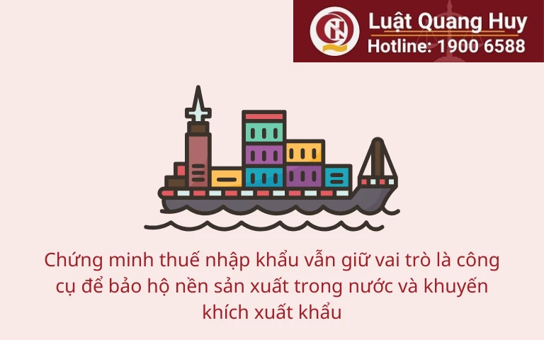 Chứng minh thuế nhập khẩu vẫn giữ vai trò là công cụ để bảo hộ nền sản xuất trong nước và khuyến khích xuất khẩu 1 Chứng minh thuế nhập khẩu vẫn giữ vai trò là công cụ để bảo hộ nền sản xuất trong nước và khuyến khích xuất khẩu